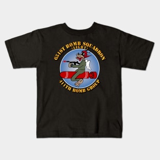 651st BS (Light) - 411th BG w Txt Kids T-Shirt